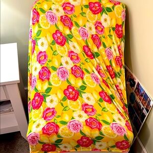 Posh Peanut Floral Yellow and Pink Crib Sheet